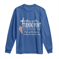 Faith Fueled Turning Point Long Sleeve Shirt Christian Patriot Cross and American Flag - Wonder Print Shop