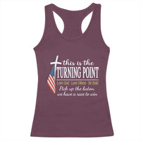Faith Fueled Turning Point Racerback Tank Top Christian Patriot Cross and American Flag - Wonder Print Shop