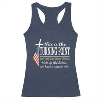 Faith Fueled Turning Point Racerback Tank Top Christian Patriot Cross and American Flag - Wonder Print Shop