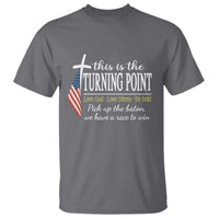 Faith Fueled Turning Point T Shirt Christian Patriot Cross and American Flag - Wonder Print Shop