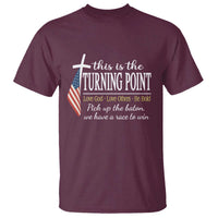 Faith Fueled Turning Point T Shirt Christian Patriot Cross and American Flag - Wonder Print Shop