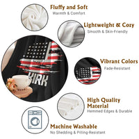 American Flag Kirk Throw Blanket Distressed Patriotic Team Charlie Tribute - Wonder Print Shop