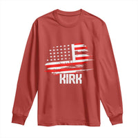 American Flag Kirk Long Sleeve Shirt Distressed Patriotic Team Charlie Tribute - Wonder Print Shop