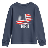 American Flag Kirk Youth Sweatshirt Distressed Patriotic Team Charlie Tribute - Wonder Print Shop
