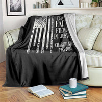 Charlie Kirk Patriotic Memorial Throw Blanket Firm in Faith Fierce in Justice American Flag - Wonder Print Shop