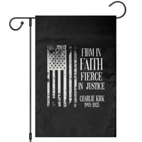 Charlie Kirk Patriotic Memorial Garden Flag Firm in Faith Fierce in Justice American Flag - Wonder Print Shop