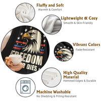 Freedom Never Dies Throw Blanket Bold Patriotic Eagle Graphic for True American Patriots - Wonder Print Shop