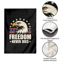 Freedom Never Dies Garden Flag Bold Patriotic Eagle Graphic for True American Patriots - Wonder Print Shop