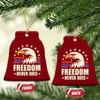Freedom Never Dies Ceramic Ornament Bold Patriotic Eagle Graphic for True American Patriots - Wonder Print Shop