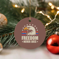 Freedom Never Dies Ceramic Ornament Bold Patriotic Eagle Graphic for True American Patriots - Wonder Print Shop