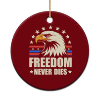 Freedom Never Dies Ceramic Ornament Bold Patriotic Eagle Graphic for True American Patriots - Wonder Print Shop
