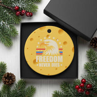 Freedom Never Dies Ceramic Ornament Bold Patriotic Eagle Graphic for True American Patriots - Wonder Print Shop