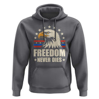 Freedom Never Dies Hoodie Bold Patriotic Eagle Graphic for True American Patriots - Wonder Print Shop