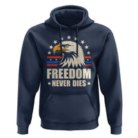 Freedom Never Dies Hoodie Bold Patriotic Eagle Graphic for True American Patriots - Wonder Print Shop