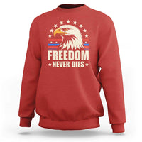 Freedom Never Dies Sweatshirt Bold Patriotic Eagle Graphic for True American Patriots - Wonder Print Shop