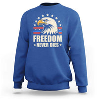 Freedom Never Dies Sweatshirt Bold Patriotic Eagle Graphic for True American Patriots - Wonder Print Shop