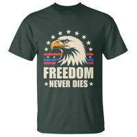 Freedom Never Dies T Shirt Bold Patriotic Eagle Graphic for True American Patriots - Wonder Print Shop
