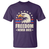 Freedom Never Dies T Shirt Bold Patriotic Eagle Graphic for True American Patriots - Wonder Print Shop