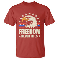 Freedom Never Dies T Shirt Bold Patriotic Eagle Graphic for True American Patriots - Wonder Print Shop