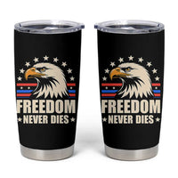 Freedom Never Dies Tumbler Cup Bold Patriotic Eagle Graphic for True American Patriots - Wonder Print Shop
