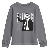 Freedom Charlie Kirk Tribute Youth Sweatshirt A True Patriot Leagacy Memorial - Wonder Print Shop