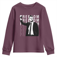 Freedom Charlie Kirk Tribute Youth Sweatshirt A True Patriot Leagacy Memorial - Wonder Print Shop