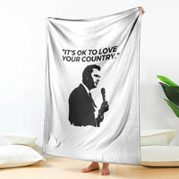 Patriotic Freedom Charlie Kirk Legacy Throw Blanket It’s OK to Love Your Country - Wonder Print Shop