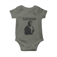 Patriotic Freedom Charlie Kirk Legacy Baby Onesie It’s OK to Love Your Country - Wonder Print Shop