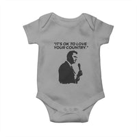 Patriotic Freedom Charlie Kirk Legacy Baby Onesie It’s OK to Love Your Country - Wonder Print Shop