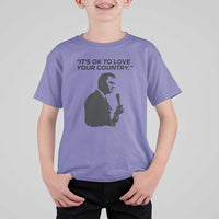 Patriotic Freedom Charlie Kirk Legacy T Shirt For Kid It’s OK to Love Your Country - Wonder Print Shop