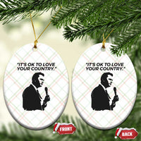 Patriotic Freedom Charlie Kirk Legacy Ceramic Ornament It’s OK to Love Your Country - Wonder Print Shop