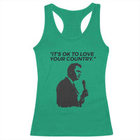 Patriotic Freedom Charlie Kirk Legacy Racerback Tank Top It’s OK to Love Your Country - Wonder Print Shop