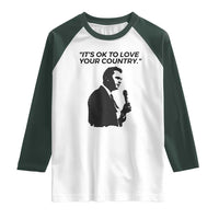 Patriotic Freedom Charlie Kirk Legacy Raglan Shirt It’s OK to Love Your Country - Wonder Print Shop