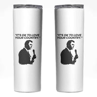 Patriotic Freedom Charlie Kirk Legacy Skinny Tumbler It’s OK to Love Your Country - Wonder Print Shop
