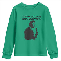 Patriotic Freedom Charlie Kirk Legacy Youth Sweatshirt It’s OK to Love Your Country - Wonder Print Shop