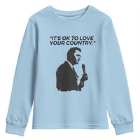 Patriotic Freedom Charlie Kirk Legacy Youth Sweatshirt It’s OK to Love Your Country - Wonder Print Shop