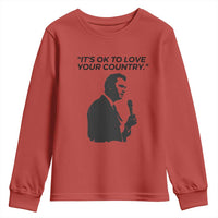 Patriotic Freedom Charlie Kirk Legacy Youth Sweatshirt It’s OK to Love Your Country - Wonder Print Shop