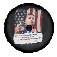 Patriotic Charlie Kirk Legacy Spare Tire Cover The Greatness of America Power of the People - Wonder Print Shop
