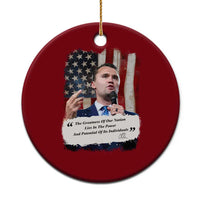 Patriotic Charlie Kirk Legacy Ceramic Ornament The Greatness of America Power of the People - Wonder Print Shop