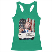 Patriotic Charlie Kirk Legacy Racerback Tank Top The Greatness of America Power of the People - Wonder Print Shop