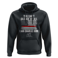 I Am Charlie Kirk Hoodie You Can’t Silence Us All Patriotic American Flag - Wonder Print Shop