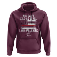 I Am Charlie Kirk Hoodie You Can’t Silence Us All Patriotic American Flag - Wonder Print Shop
