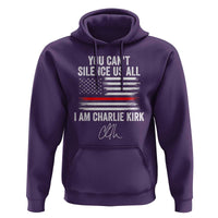 I Am Charlie Kirk Hoodie You Can’t Silence Us All Patriotic American Flag - Wonder Print Shop
