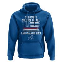 I Am Charlie Kirk Hoodie You Can’t Silence Us All Patriotic American Flag - Wonder Print Shop