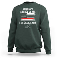 I Am Charlie Kirk Sweatshirt You Can’t Silence Us All Patriotic American Flag - Wonder Print Shop