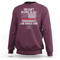 I Am Charlie Kirk Sweatshirt You Can’t Silence Us All Patriotic American Flag - Wonder Print Shop
