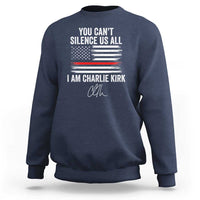 I Am Charlie Kirk Sweatshirt You Can’t Silence Us All Patriotic American Flag - Wonder Print Shop