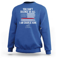 I Am Charlie Kirk Sweatshirt You Can’t Silence Us All Patriotic American Flag - Wonder Print Shop