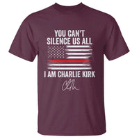 I Am Charlie Kirk T Shirt You Can’t Silence Us All Patriotic American Flag - Wonder Print Shop