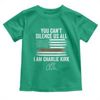 I Am Charlie Kirk Toddler T Shirt You Can’t Silence Us All Patriotic American Flag - Wonder Print Shop